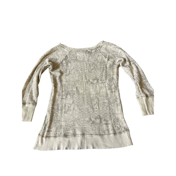 Sweet Child Womens  Long Sleeve Round Neck Patterned Top With Raw Hem Skater - Picture 3 of 6